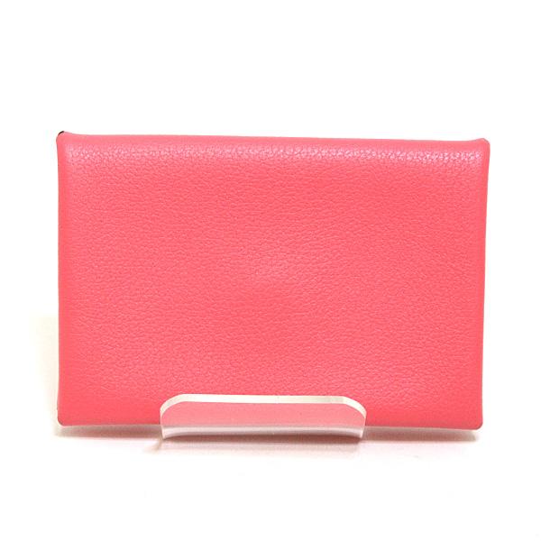 エルメス HERMES カルヴィ カードケース エバーカラー ローズエテ Y刻印(2020年製) 名刺入れ【中古】Sランク