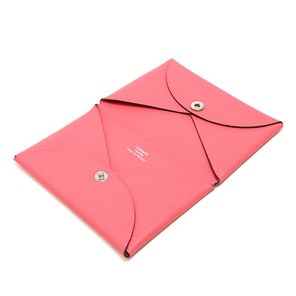 エルメス HERMES カルヴィ カードケース エバーカラー ローズエテ Y刻印(2020年製) 名刺入れ【中古】Sランク_3