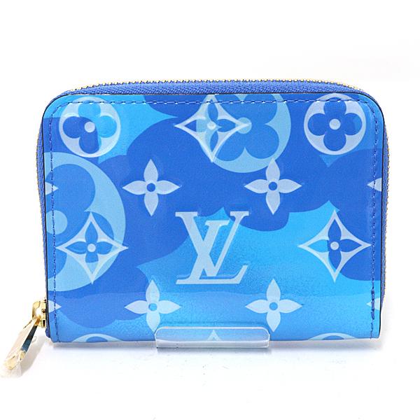 ルイ ヴィトン LOUIS VUITTON ジッピー・ケース モノグラム ヴェルニ フラワー M90587 ブルー 【中古】Sランク