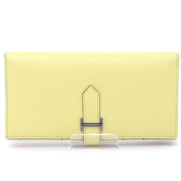 エルメス ベアンスフレ ヴェルソ ヴォーエプソン ジョーヌプッサン/ナタ U刻印(2022年製) 長財布 未使用品の通販は