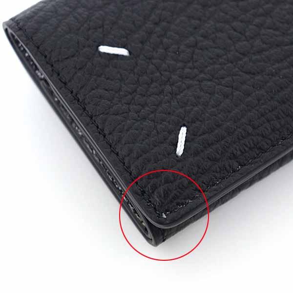 メゾンマルジェラ 三つ折り財布 黒 レザー