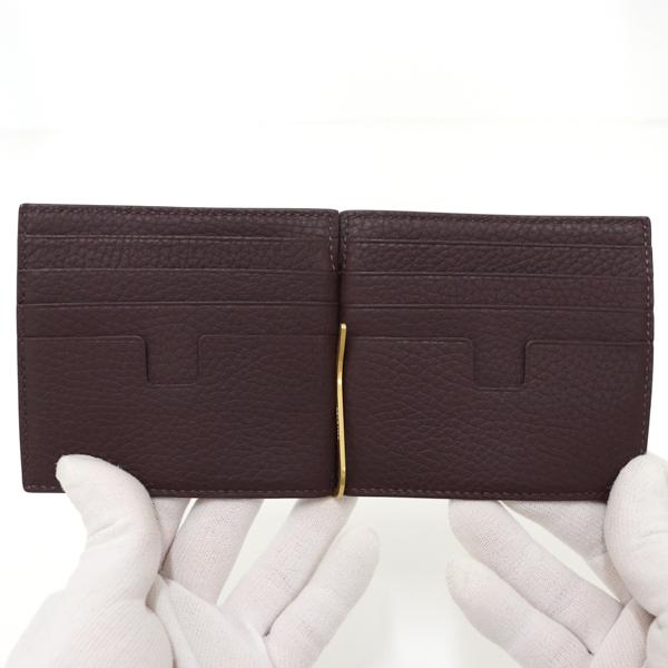 トムフォード TOM FORD マネークリップ ブラウン カーフスキン 【中古】A