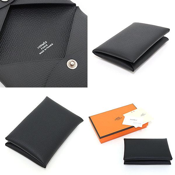 エルメス HERMES カルヴィ カードケース ヴォー・エプソン ブラック B刻印(2023年製) 名刺入れ 未使用品_2