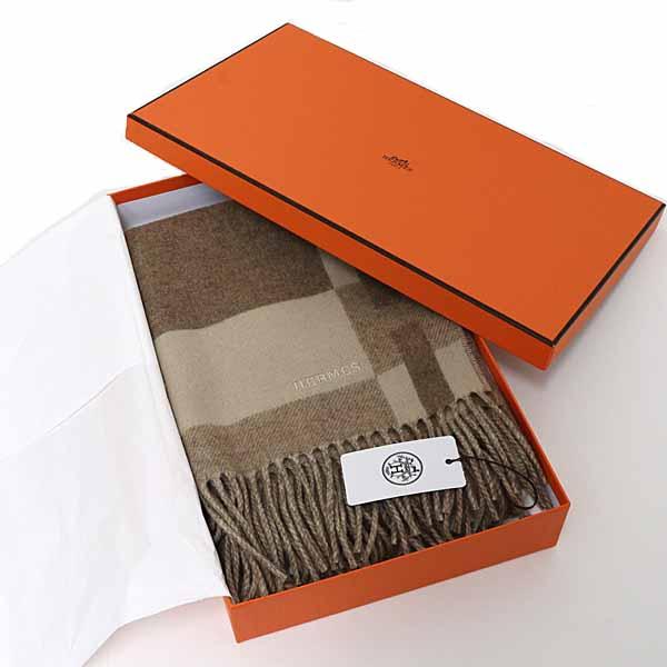 エルメス HERMES カシミヤマフラー 《Hパッサン》 ストール H393870T 07 バイカラー クレ / マロン・グラッセ ベージュ系 未使用品_1
