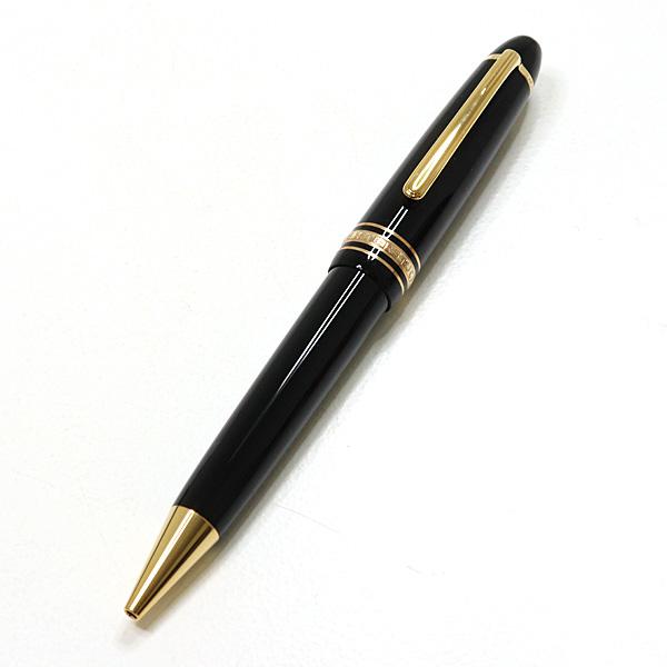 MONTBLANC マイスターシュテュック ゴールドコーティング ル・グラン ボールペン ブラック 黒 B(太字) 【中古】