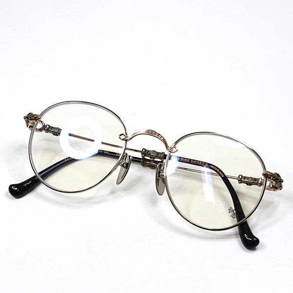 クロムハーツ メガネ BUBBA-A SS/GP-P ブバ フローラルクロス CHクロス ボストン 眼鏡 アイウェア【中古】