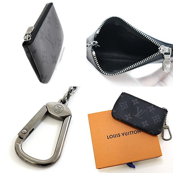ルイヴィトン LOUIS VUITTON ポシェット・クレ コインケース キーリング M80905 ブラック シルバー金具【中古】Sランク_2