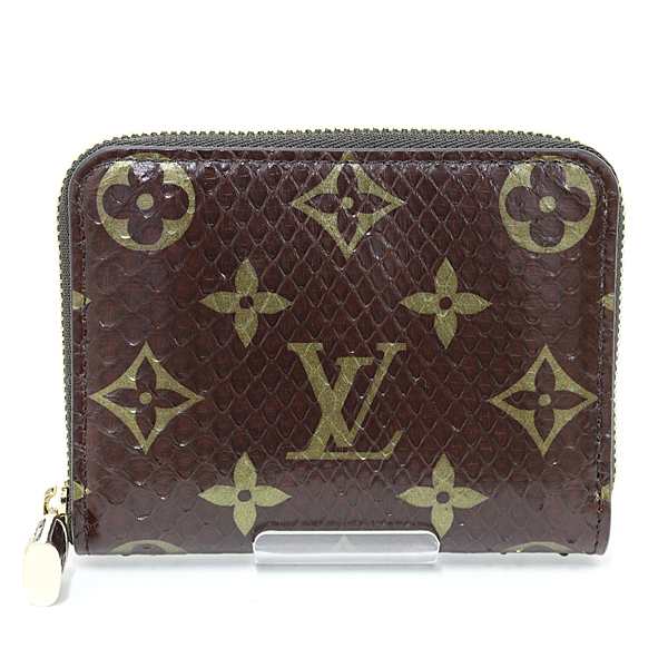 ルイ ヴィトン LOUIS VUITTON ジッピー・コイン パース コインケース パイソン モノグラム N80149 ブラウン ゴールド金具 未使用品