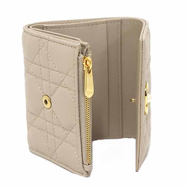 ディオール Dior Jolie Hibiscus ウォレット カナージュ ラムスキン 三つ折り財布 ハイビスカス S3105UNJB ベージュ 【中古】Sランク_5