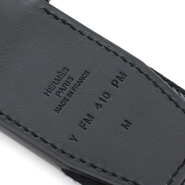 エルメス HERMES ダブルDリング キャンバスベルト ブラック×グレー シルバー金具 Y刻印(2020年製) 【中古】_2