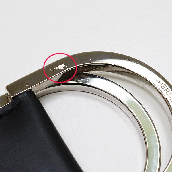 エルメス HERMES ダブルDリング キャンバスベルト ブラック×グレー シルバー金具 Y刻印(2020年製) 【中古】_4
