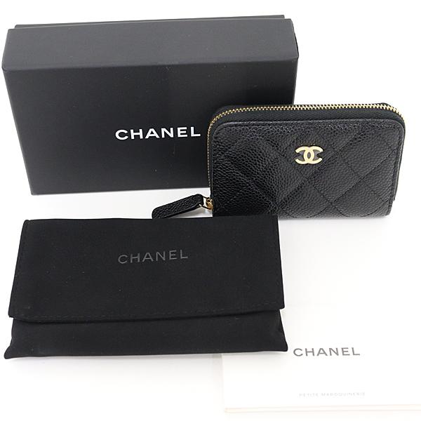 シャネル CHANEL クラシック ジップ コインパース コインケース グレインド カーフスキン AP0216 ブラック ゴールド金具 未使用品_1