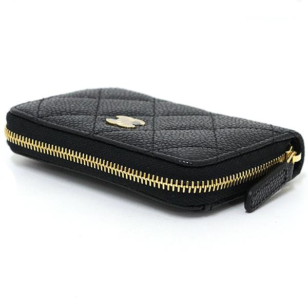 シャネル CHANEL クラシック ジップ コインパース コインケース グレインド カーフスキン AP0216 ブラック ゴールド金具 未使用品_3