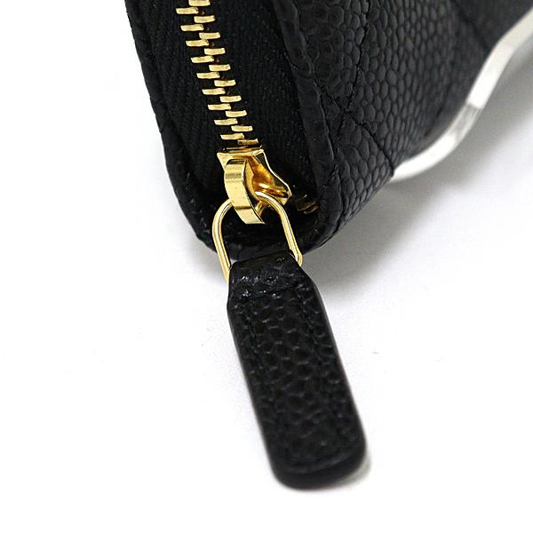 シャネル CHANEL クラシック ジップ コインパース コインケース グレインド カーフスキン AP0216 ブラック ゴールド金具 未使用品_5