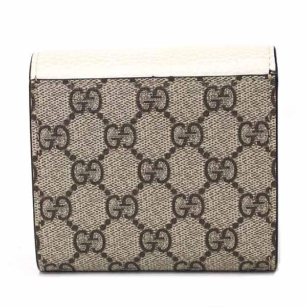 グッチ GUCCI ダブルG バイカラー ミディアム ウォレット ベージュ  