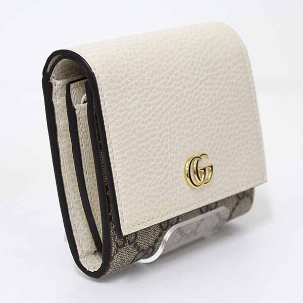 グッチ GUCCI ダブルG バイカラー ミディアム ウォレット ベージュ  