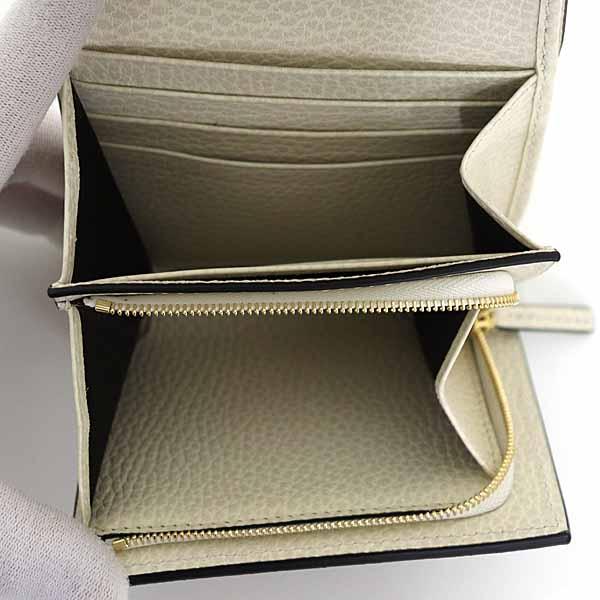 グッチ GUCCI ダブルG バイカラー ミディアム ウォレット ベージュ  