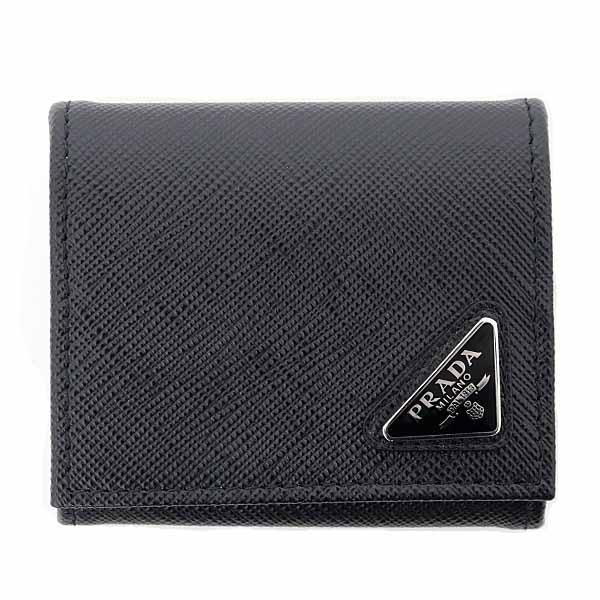 プラダ PRADA サフィアーノトライアングル コインケース 小銭入れ 2MM935_QHH_F0002 ブラック 【中古】Sランク