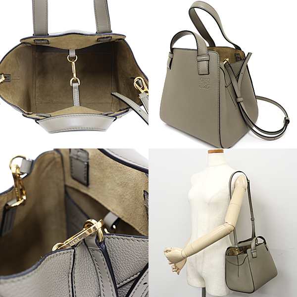 ロエベ LOEWE ハンモック ナゲット 2way ハンド ショルダー バッグ ソフトグレインカーフ A538H04X06 カーキ ゴールド金具 未使用品の通販は