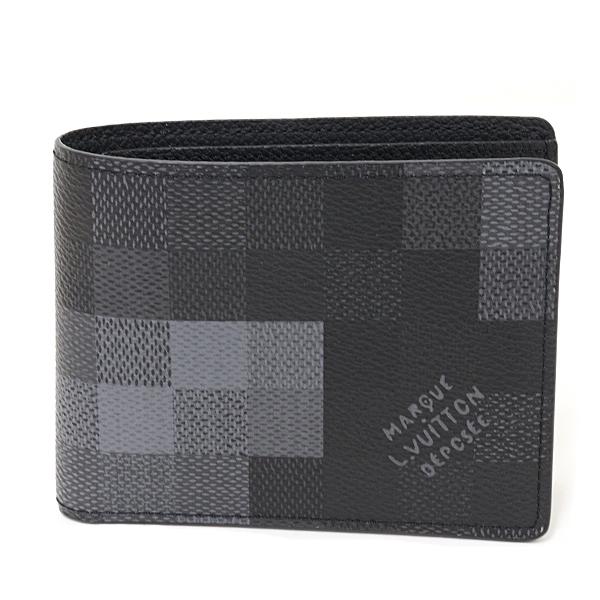 ルイ ヴィトン LOUIS VUITTON ポルトフォイユ･スレンダー ダモフラージュ･ブラック キャンバス M14927 ノワール 【中古】Aランク