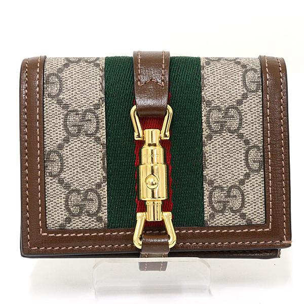 GUCCI 〔グッチ ジャッキー 1961〕カードケース ウォレット ＆紙幣入れ付き 645536 ベージュ＆エボニー 【中古】Sランク