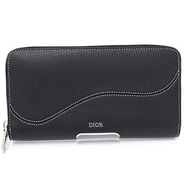 ディオール Dior サドル Saddle ロングジップウォレット ラウンドファスナー 長財布 2ADBC315YKK ブラック 未使用品