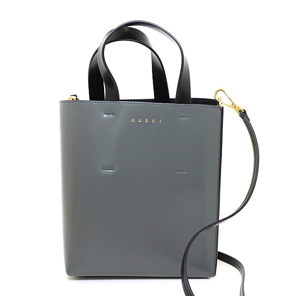 MARNI マルニ museo ミュゼオ ミニバッグ 2WAY グレー×ライトイエロー ハンドバッグ 斜め掛け【中古】Sランク