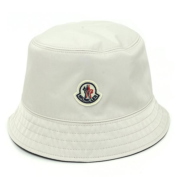 モンクレール MONCLER バケットハット リバーシブル ロゴパッチ付 帽子 レディース J10933B00033 ホワイト ネイビー 【中古】Aランク
