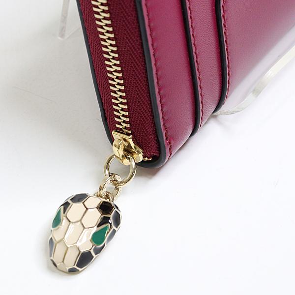 ブルガリ BVLGARI セルペンティ ケース ワインレッド 蛇 スネーク ゴールド金具 カードケース【中古】Sランク BVLGARI - ブルガリ セルペンティ スネーク カードホルダー カード