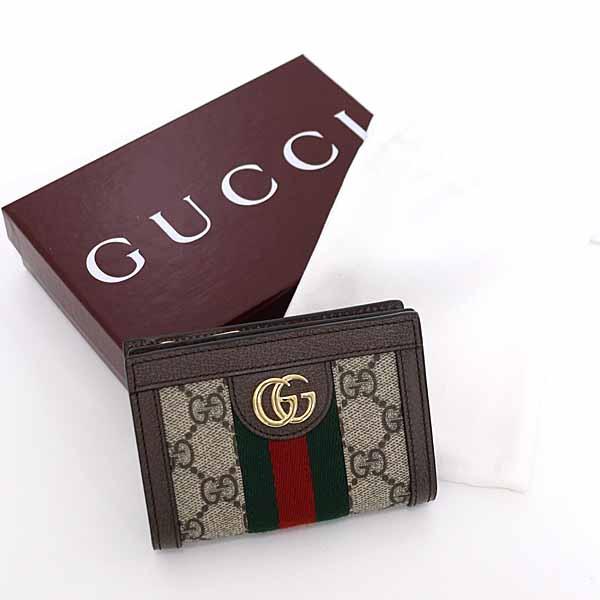 グッチ 財布 二つ折り財布 スモールウォレット キャンバス GG