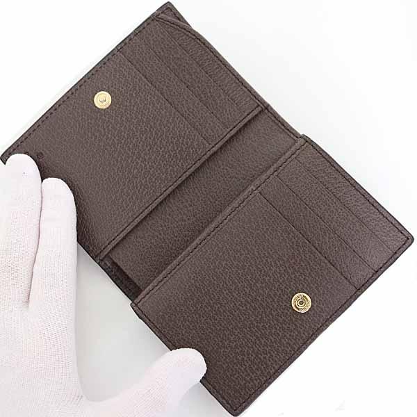 グッチ GUCCI オフィディア スモールウォレット 二つ折り財布 GGスプリームキャンバス 813296 ベージュ＆ダークブラウン 【中古】S_3