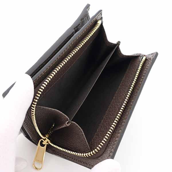 グッチ GUCCI オフィディア スモールウォレット 二つ折り財布 GGスプリームキャンバス 813296 ベージュ＆ダークブラウン 【中古】S_5