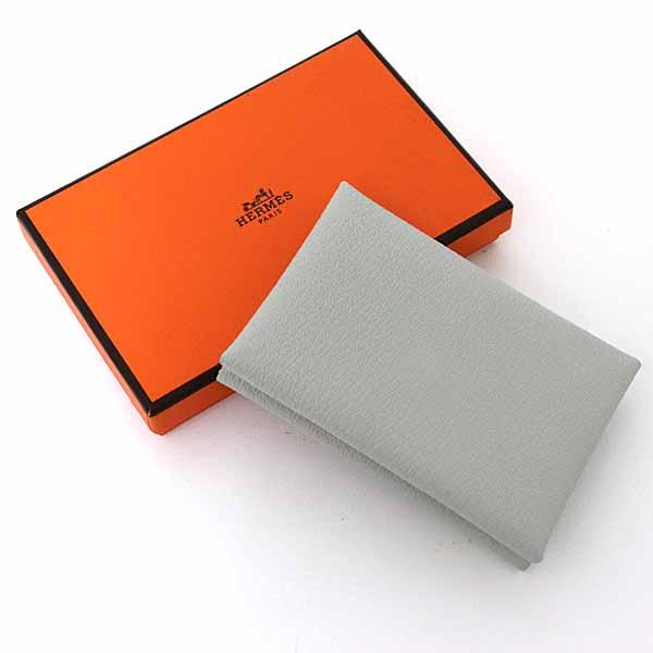 エルメス HERMES カルヴィ デュオ カードケース コインケース 名刺入れ シェーブル W刻印(2025年製) パールグレー 未使用品_1