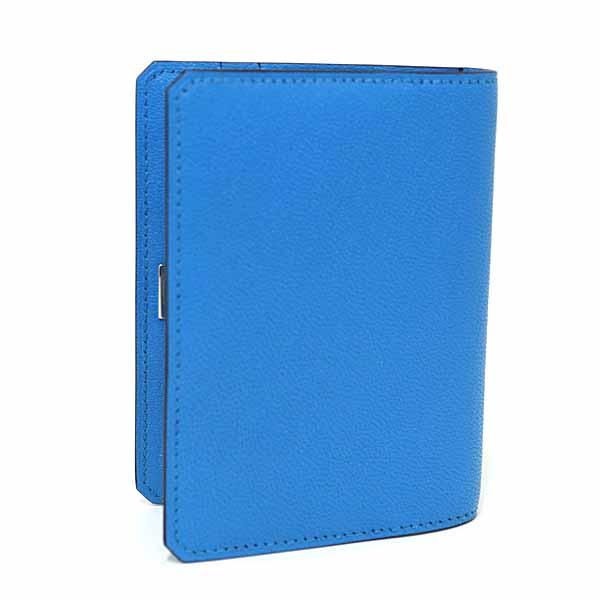エルメス HERMES カードケース メドール 名刺入れ レザー B刻印(2023年製) ブルー シルバー金具 【中古】Sランク_2