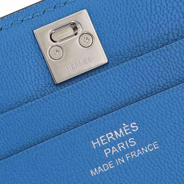 エルメス HERMES カードケース メドール 名刺入れ レザー B刻印(2023年製) ブルー シルバー金具 【中古】Sランク_4