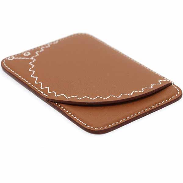 エルメス HERMES カードケース 《MagSafe》 エマン “エリッソン” ハリネズミ 名刺入れ レザー B刻印(2023年製) ブラウン系 【中古】Sランク