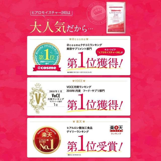 ヒアロモイスチャー240 2袋 高純度ヒアルロン酸 乾燥肌 対策