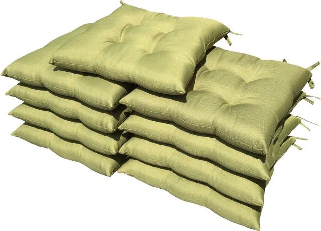 ９枚 シート クッション プレイン 約４５×４５ｃｍ ＧＮ 【日本製】 【椅子用】 【ボリューム】 【ヌードクッション】 【ひも付き】 【無地】 【わた入り】