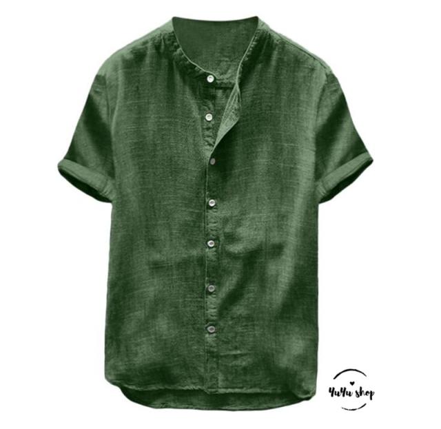 メンズ シャツ リネンシャツ メンズ 半袖 ストライプ バンドカラー 綿麻 麻 五分袖 春夏 カジュアル 新作の通販はau Pay マーケット ゆうゆう