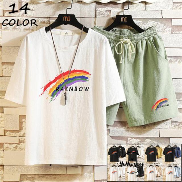 メンズセットアップ セットアップ メンズ ジャージ 上下 半袖 Tシャツ クロップドパンツ スウェット上下セット スポーツ 夏運動着 日常 の通販はau Pay マーケット ゆうゆう