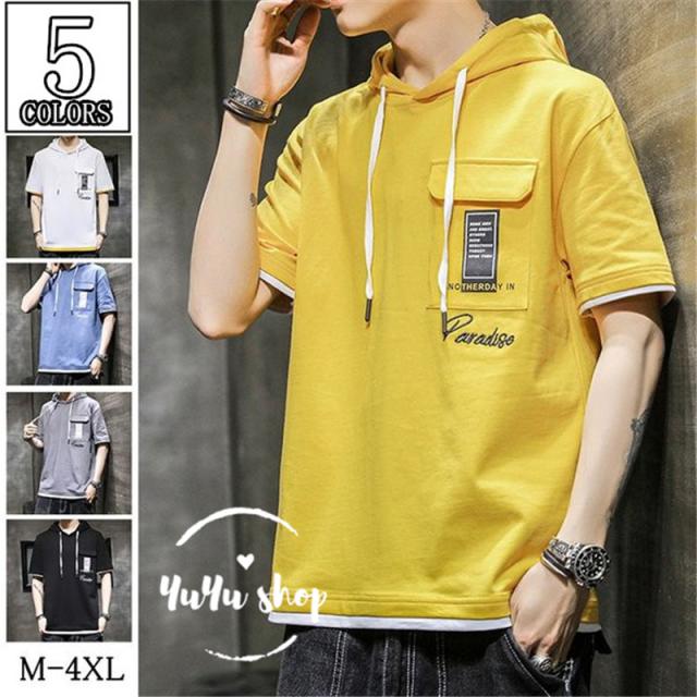 パーカー メンズ 夏用 薄手 半袖パーカー カジュアル 切り替え 夏パーカー おしゃれ フード付き 大きいサイズ 夏 父の日の通販はau Pay マーケット ゆうゆう