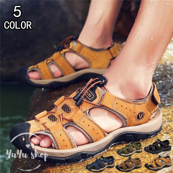 サンダル メンズ スポーツサンダル 本革 牛革 アウトドアサンダル メンズサンダル スニーカー メンズサンダル 通気性 軽量 おしゃれ 靴 の通販はau Pay マーケット ゆうゆう