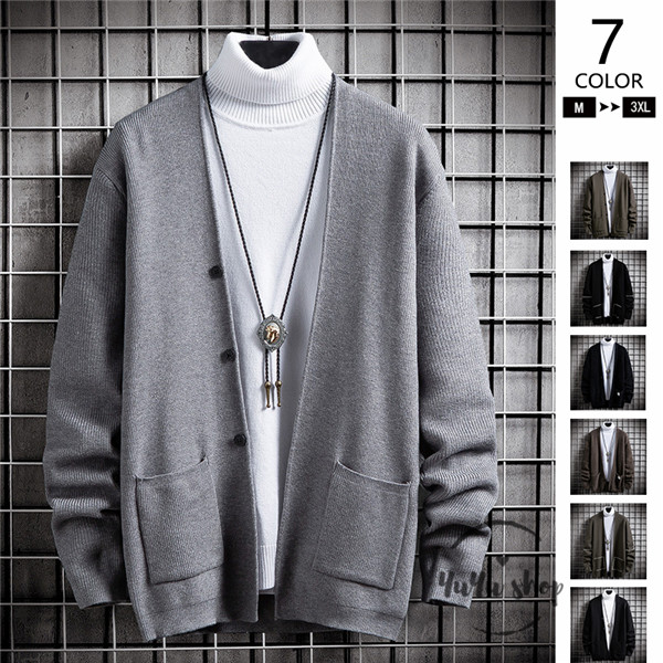 カーディガン メンズ ニットセーター ニット ジャケット コーディガン 通勤着 部屋着 羽織り カットソー スリム 無地 秋物 秋冬 新作の通販はau Pay マーケット ゆうゆう