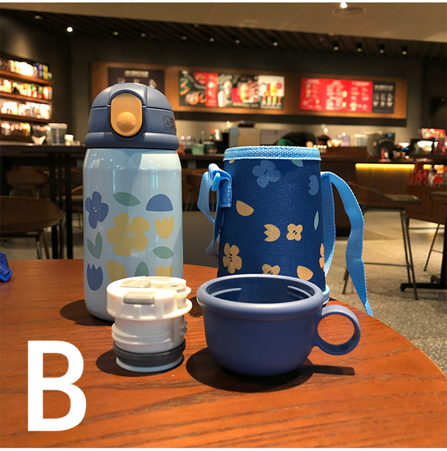 水筒 子供用 魔法瓶 おしゃれ 可愛い キッズ 女の子 男の子 ボトル 2ways 直飲み ストロー付き カバー付き 斜めかけ可能保温 保冷 通園 の通販はau Pay マーケット K M Global Works