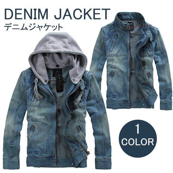 デニムジャケット メンズ Gジャン パーカー デニム 長袖 ジージャン フード付き ショート丈 春物 秋 冬 3シーズン ヴィンテージ 新品の通販はau Pay マーケット 青い手商店
