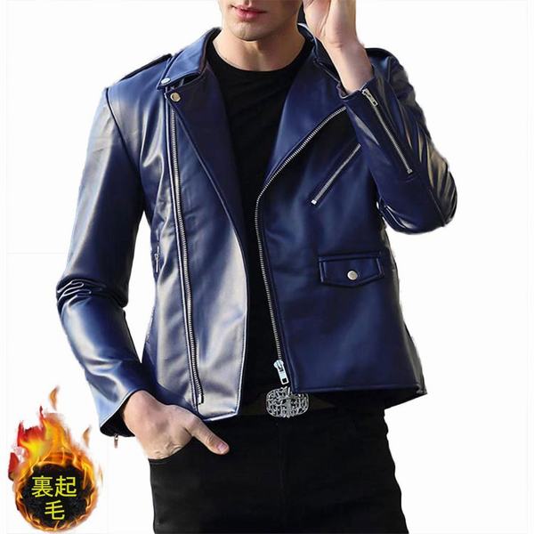 レザージャケット メンズ 開襟 バイクジャケット 春 夏 秋 冬 革ジャケット Pu ライダースジャケット フェイクレザージャケット アウターの通販はau Pay マーケット 青い手商店