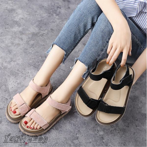 厚底サンダル ベルクロ 履きやすい レディース ぺたんこサンダル スエード 厚底靴 夏 大きいサイズ ビーサン 韓国ファッション 美脚 おしの通販はau Pay マーケット 青い手商店