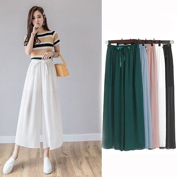 ガウチョパンツ レディース 夏 ワイドパンツ ボトムス ガウチョ パンツ シフォン ズボン きれいめ ロング ゆったり 無地 裏地付 着痩せ の通販はau Pay マーケット 青い手商店