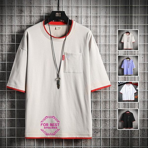 七分袖tシャツ メンズ Tシャツ 七分袖 切り替え Tシャツ カットソー 半袖tシャツ クールネック 大きいサイズ 春夏の通販はau Pay マーケット 青い手商店