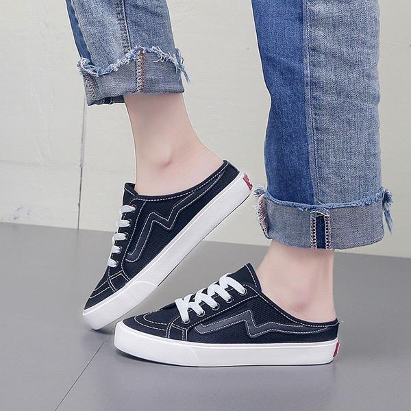 かかとなし サンダル スニーカー レディース シューズ 厚底 靴 キャンバス 通気 無地 軽量 歩きやすい 疲れない 夏 スニーカーサンダル の通販はau Pay マーケット 青い手商店